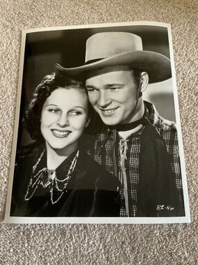 Roy Rogers & Lynne Roberts 8x10 Black & White Western Promo Photo King of Cowboy